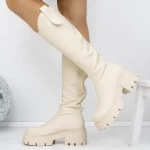 Low -Haeled -Stiefel der Frauen 3WL183 Beige | Mei