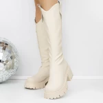 Low -Haeled -Stiefel der Frauen 3WL183 Beige | Mei