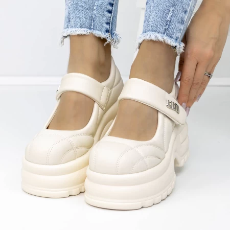 Schuhe auf der 3WL167 -Plattform Beige | Mei