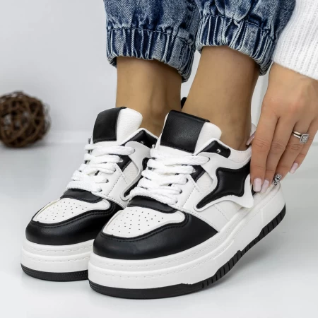 Frauen-Sneaker 3WL160 Black-Biała | Mei