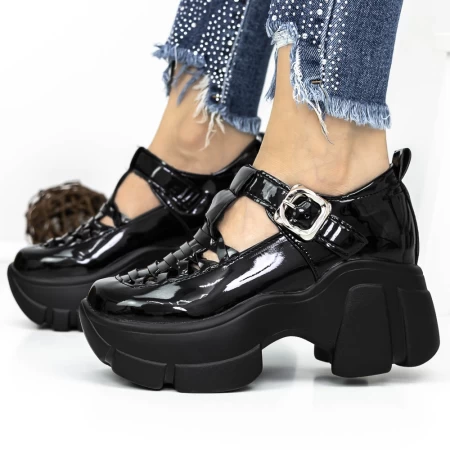 3WL88 Schwarze Plattformschuhe Mei
