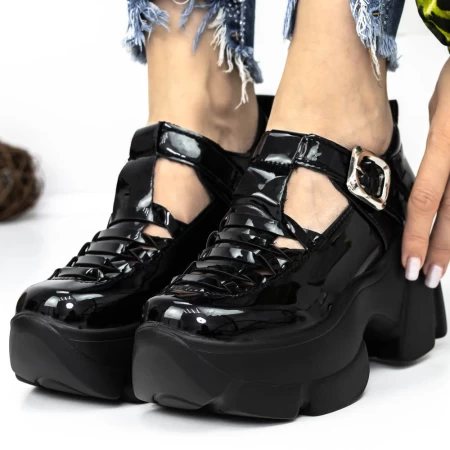 3WL88 Schwarze Plattformschuhe Mei