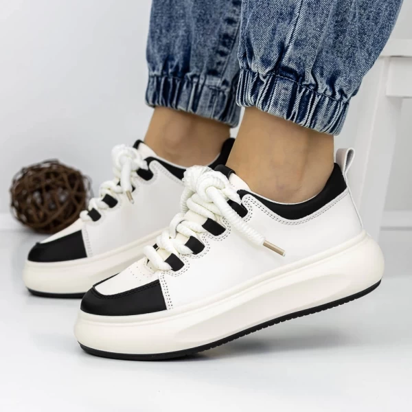 Frauen-Sneaker 3WL151 Black-Biała | Mei