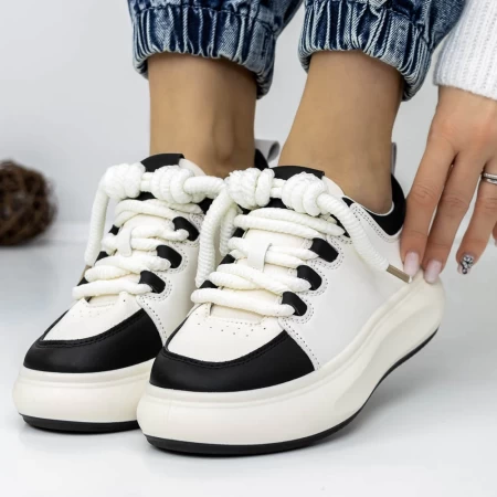 Frauen-Sneaker 3WL151 Black-Biała | Mei