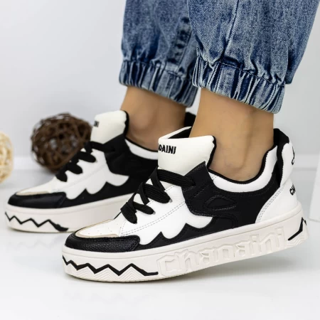 Frauen-Sneaker 3WL105 Black-Biała | Mei