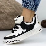 Frauen-Sneaker 3WL105 Black-Biała | Mei