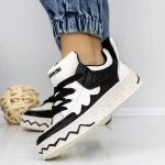 Frauen-Sneaker 3WL105 Black-Biała | Mei