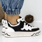 Frauen-Sneaker 3WL105 Black-Biała | Mei