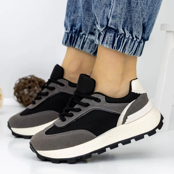 Frauen-Sneaker 3WL157 Schwarzgrau Mei