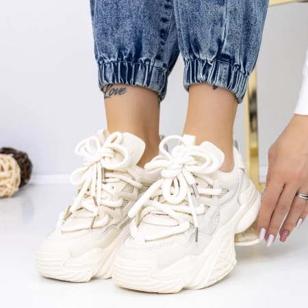 Frauen -Sneaker 3WL137 Beige Mei