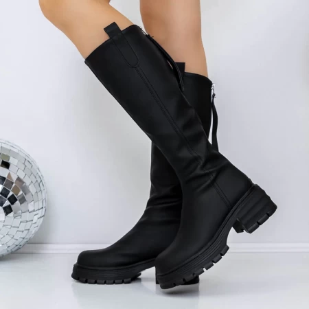 Low -Hack -Stiefel der Frauen 3WL182 Schwarz | Mei
