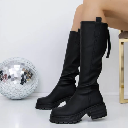 Low -Hack -Stiefel der Frauen 3WL182 Schwarz | Mei