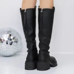 Low -Hack -Stiefel der Frauen 3WL182 Schwarz | Mei