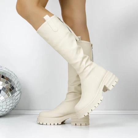 Low -Haeled -Stiefel der Frauen 3WL182 Beige | Mei