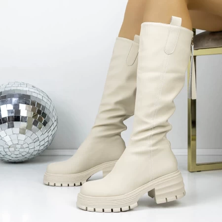 Low -Haeled -Stiefel der Frauen 3WL182 Beige | Mei