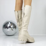Low -Haeled -Stiefel der Frauen 3WL182 Beige | Mei