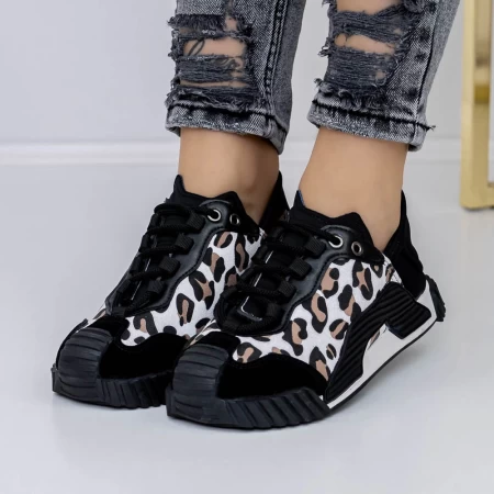 Frauen-Sneaker 3WL110 Black-Biała | Mei