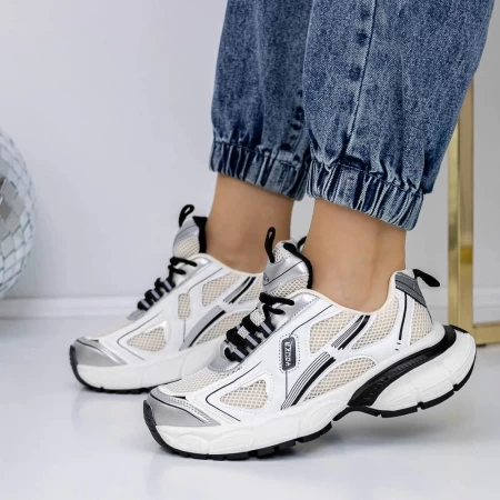 Frauen-Sneaker 3WL112 Black-Biała | Mei