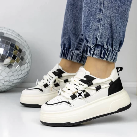 Frauen-Sneaker 3WL187 Weißschwarz Mei