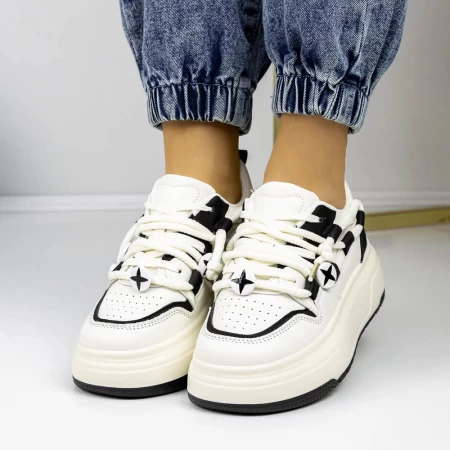 Frauen-Sneaker 3WL187 Weißschwarz Mei