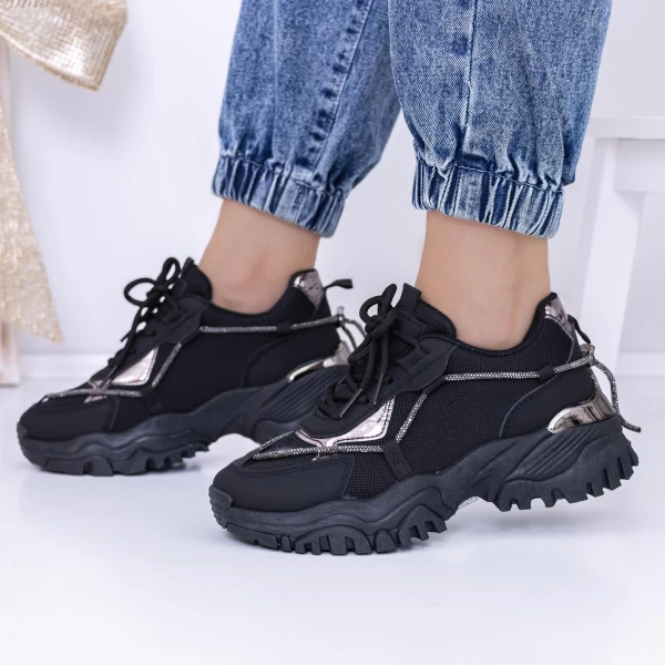 Frauen-Sneaker 3B25 Black-Gunmetal | Mei