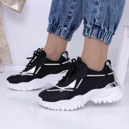 Frauen-Sneaker 3B25 Schwarz-Weiß Mei