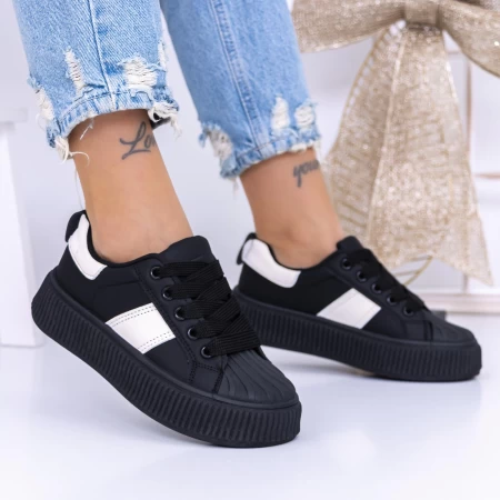 Frauen -Sneaker 3xj118 Schwarz Mei