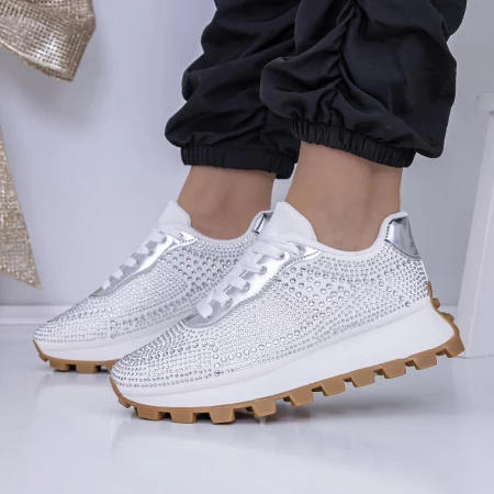 Frauen -Sneaker 3b30 Silber Mei