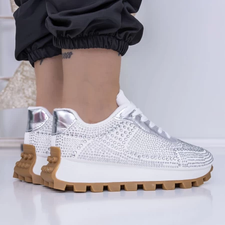 Frauen -Sneaker 3b30 Silber Mei