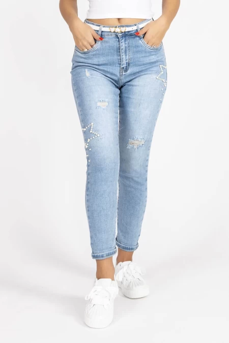 Frauen Jeans BF1608-5 Blau Kikiriki