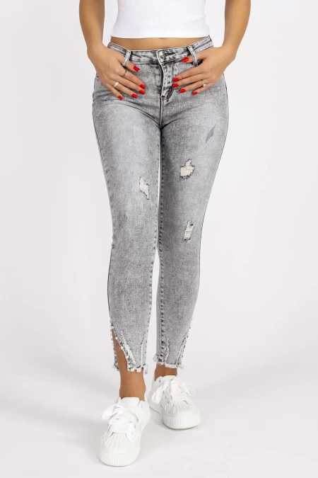 Frauen Jeans M372 Grau Kikiriki
