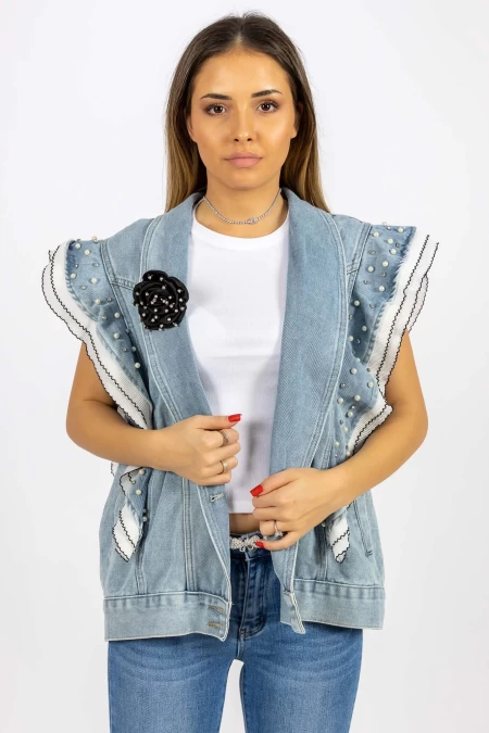 Frauen TR0520 Blaue Weste | Kikiriki