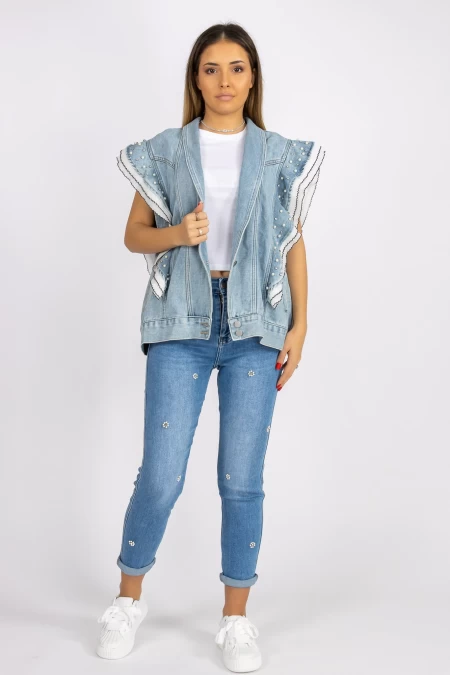 Frauen TR0520 Blaue Weste | Kikiriki