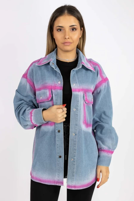 Frauen TR0533 Blue Pink Shirt Kikiriki