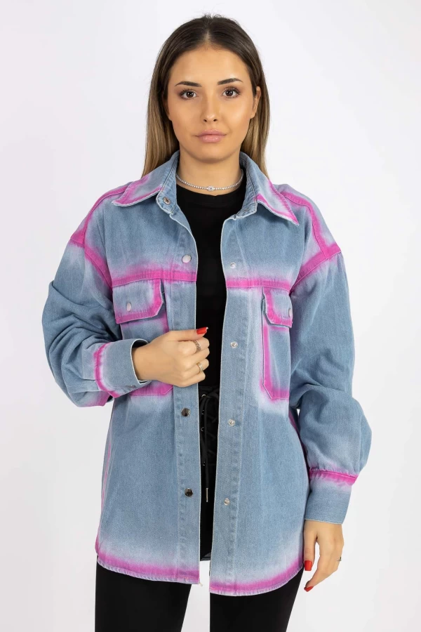 Frauen TR0533 Blue Pink Shirt Kikiriki