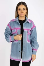 Frauen TR0533 Blue Pink Shirt Kikiriki