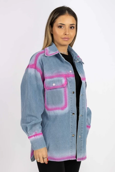 Frauen TR0533 Blue Pink Shirt Kikiriki
