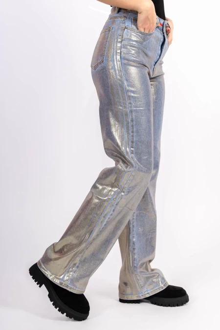 Frauenhose HM6538-1 Blau-Gold Kikiriki