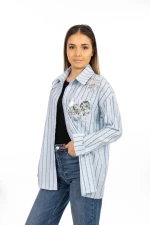 Frauen C9668 Blue T -Shirt Kikiriki