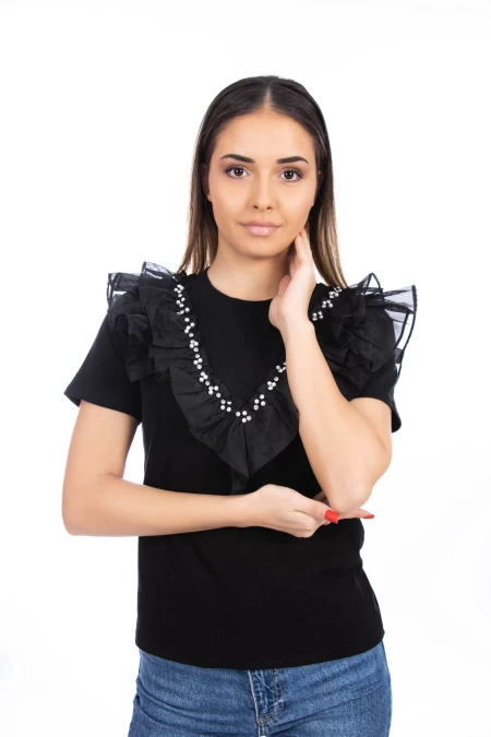 Frauen t -Shirt NG23838 Schwarz | Kikiriki