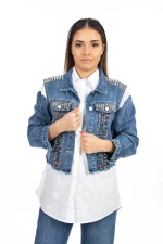 Frauen TR0506 Biały-blaues Hemd Kikiriki