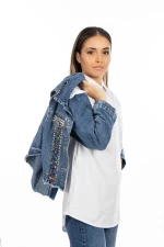 Frauen TR0506 Biały-blaues Hemd Kikiriki