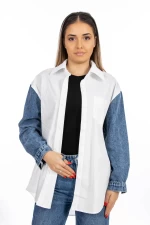 Frauen TR0506 Biały-blaues Hemd Kikiriki