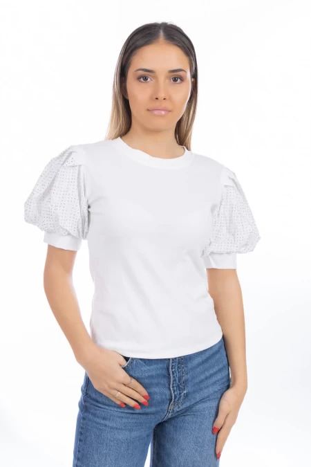Frauen ST35 T -Shirt Weiß Kikiriki