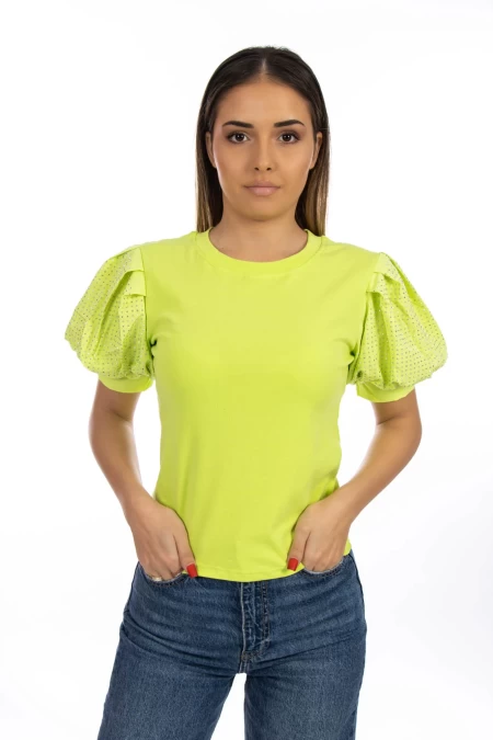Frauen ST35 Green T -Shirt Kikiriki