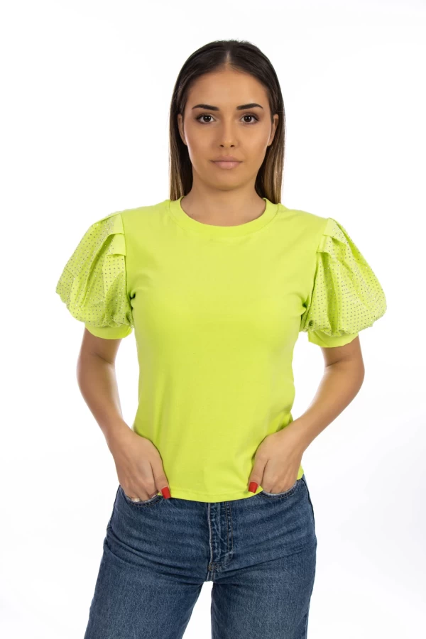 Frauen ST35 Green T -Shirt Kikiriki