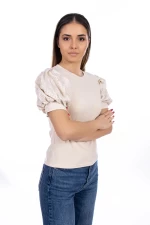 Frauen ST35 T -Shirt Beige Kikiriki