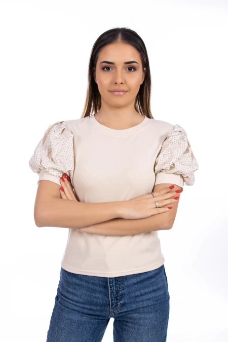 Frauen ST35 T -Shirt Beige Kikiriki