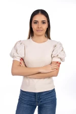 Frauen ST35 T -Shirt Beige Kikiriki