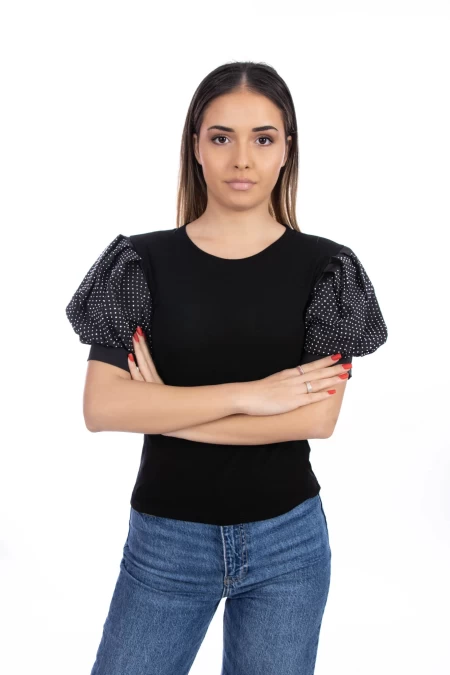 Frauen ST35 T -Shirt schwarz Kikiriki